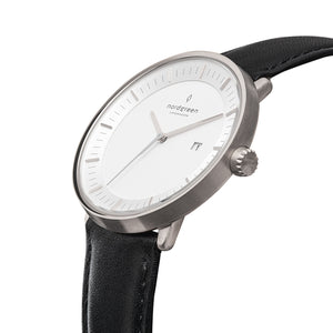 Philosopher - White Dial Silver | Brown Leather