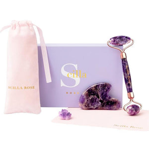 紫水晶滾輪及刮痧美容套裝 - Scilla Rose